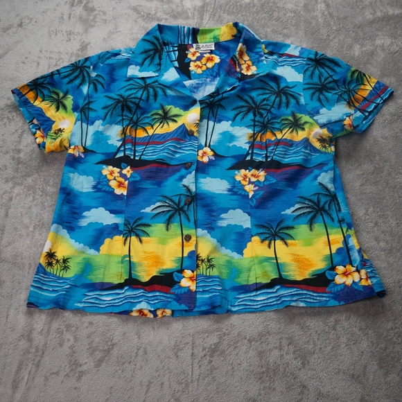 Aloha Republic Other - Aloha Republic Hawaiian Senset Blue Cotton Mens Extra Large Short Sleeve Shirt